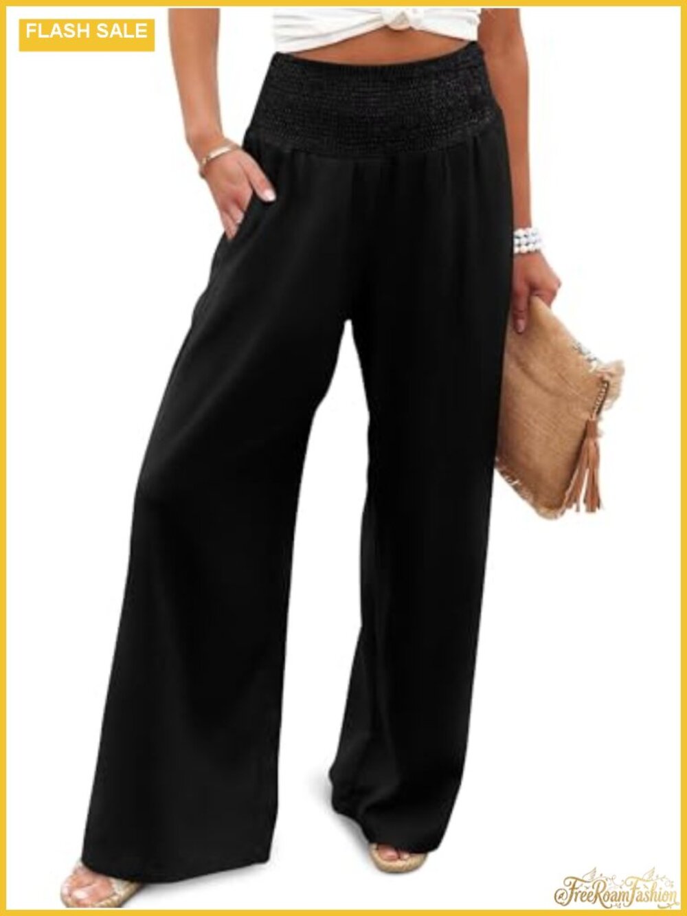 Women's Wide Leg Palazzo Pants - High Waist Casual Lounge Trousers